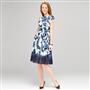 Blurred Leaf Floral Wrap Dress x0069, , small