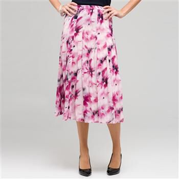 Long Floral Pintucked Skirt x0013, , large