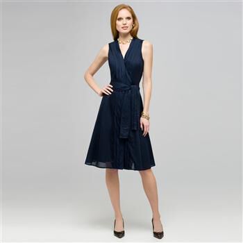 Pleaded Dress With Front Sash. x0011, , large