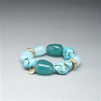 Turquoise and Gold Bracelet x0021, , large