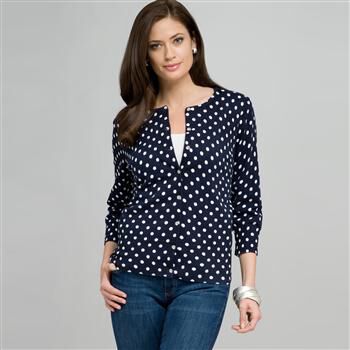 Polka Dot Cardigan x0099, , large