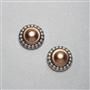 Bronze Clip On Button Earring x0066, , small