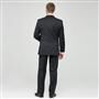 Charcoal Flat Front Athletic Fit Shadow Striped Wool Suit x0017, , small
