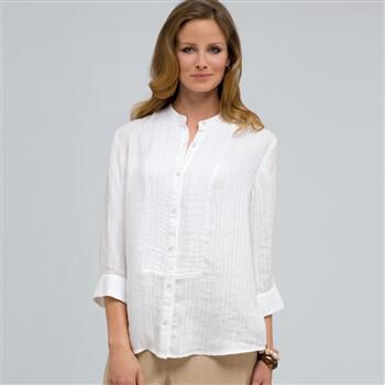 Pleated Button Down x0087, , large