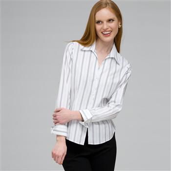 No-Iron Easy Care French Cuff Striped Shirt x0093, , large