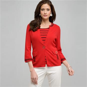Relaxed Fit Cardigan x0019, Cardinal Red & Black, large
