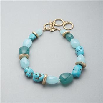 Turquoise and Gold Necklace x0026, , large