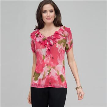 Ruffle Front Blouse. x0025, , large