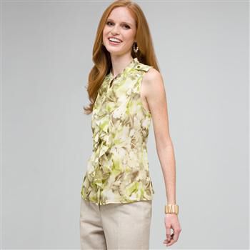 Floral Ruffle Blouse x0086, , large