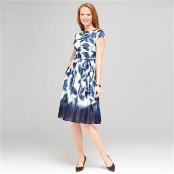 Blurred Leaf Floral Wrap Dress x0069, , large