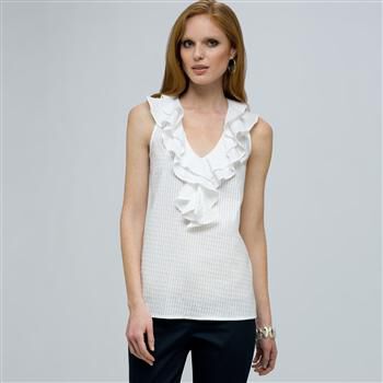 Sleeveless Ruffle Blouse. x0023, , large