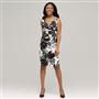 Black And White V-Neck Floral Dress x0023, , small