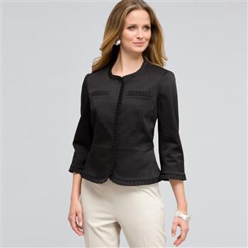 Ruffle Trim Jacket x0036, , large