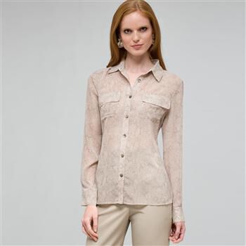 Python Inspired Button Front Shirt x0097, , large