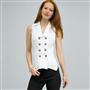 Double Breasted Sleeveless Button Down Blouse. x0082, , small