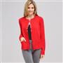 Rib Trim Cardigan x0072, Firecracker, small