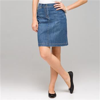 Denim Slim Skirt x0033, , large