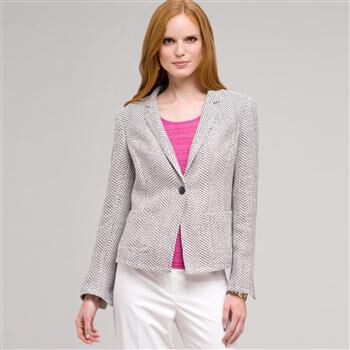 Textured 1 Button Jacket x0025, , large