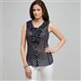 Polka Dot Ruffle Sleeveless Blouse x0085, , small