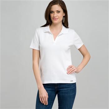 Short Sleeve Solid Cotton Polo Tee x0087, , large