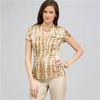 Short Sleeve Printed Blouse. x0095, , large