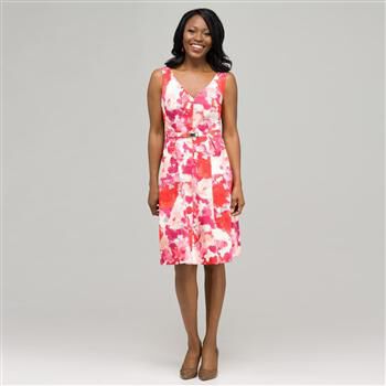 Floral V-Neck Dress x0075, , large