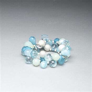 Green and Blue Stretch Bracelet x0033, , large