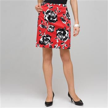 Rose Floral Skirt x0099, Cardinal Red Multi, large