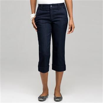 5 Pocket Cuffed Capri (Petite) x0036, , large