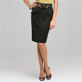 Belted Pencil Skirt x0029, , large