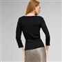 Belted Ribbed Boat Neck Sweater x0096, , small