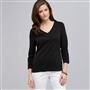 3/4 Sleeve V-Neck Top x0086, , small