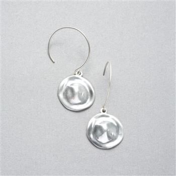 Hammered Silver Earings x0066, , large