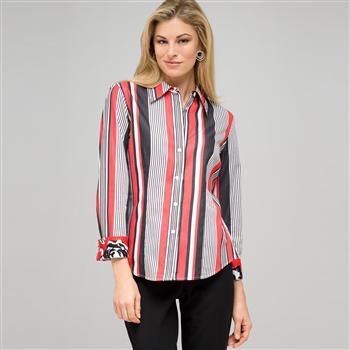 Striped Shirt x0028, Cardinal Red & Black, large