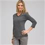 3/4 Sleeve V-Neck Top x0083, , small