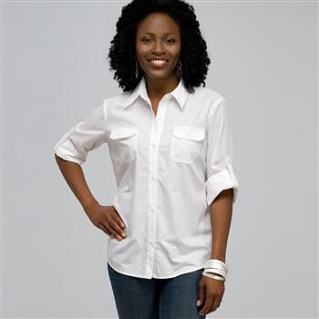 Classic Button Front Shirt x0093, , large