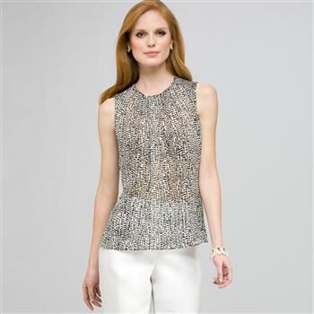 Sleeveless Pleated Top. x0012, , large