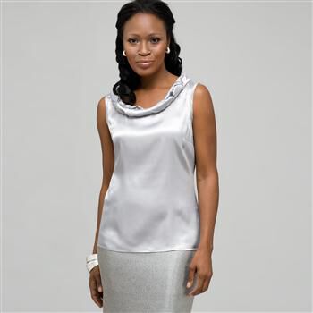 Sleeveless Twist Neck Blouse x0084, , large