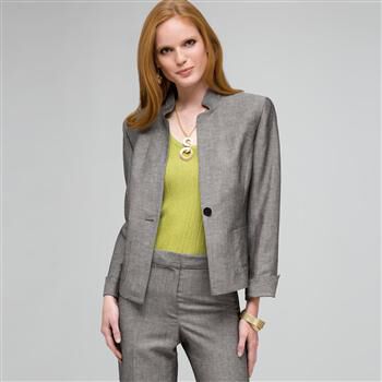 Washable Linen 2 Pocket Jacket x0059, , large