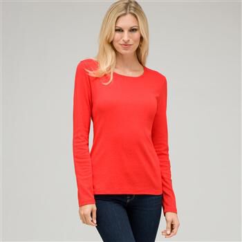 Long Sleeve Crew Neck x0023, Fire Red, large