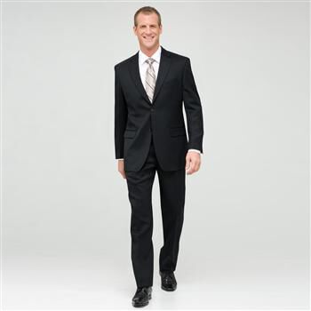 Black Single Pleat Athletic Fit Wool Suit x0033, , large
