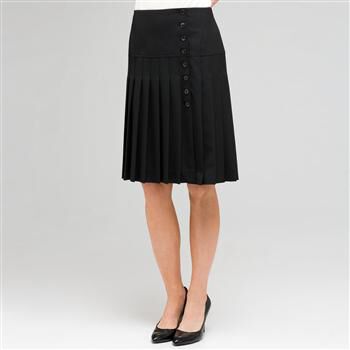 Side Button Pleated Skirt x0011, , large