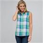 Sleeveless Button Down Shirt x0082, , small