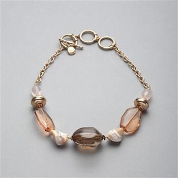 Pink and Brown Collar Necklace x0038, , large