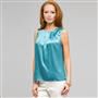 Sleeveless Pleated Front Blouse x0096, , small