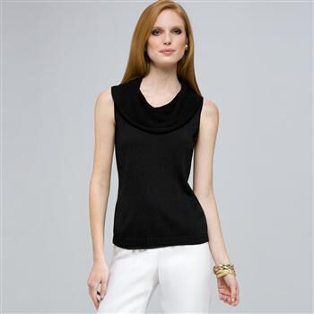 Sleeveless Cowl Neck Knit. x0015, , large