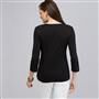3/4 Sleeve V-Neck Top x0086, , small
