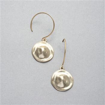 Hammered Gold Earrings x0084, , large