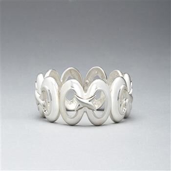 Infinity Stretch Worn Silver Bracelet x0029, , large