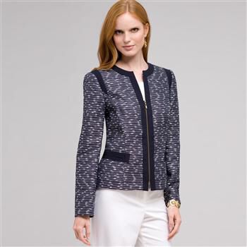 Textured Zip Front Jacket x0012, , large